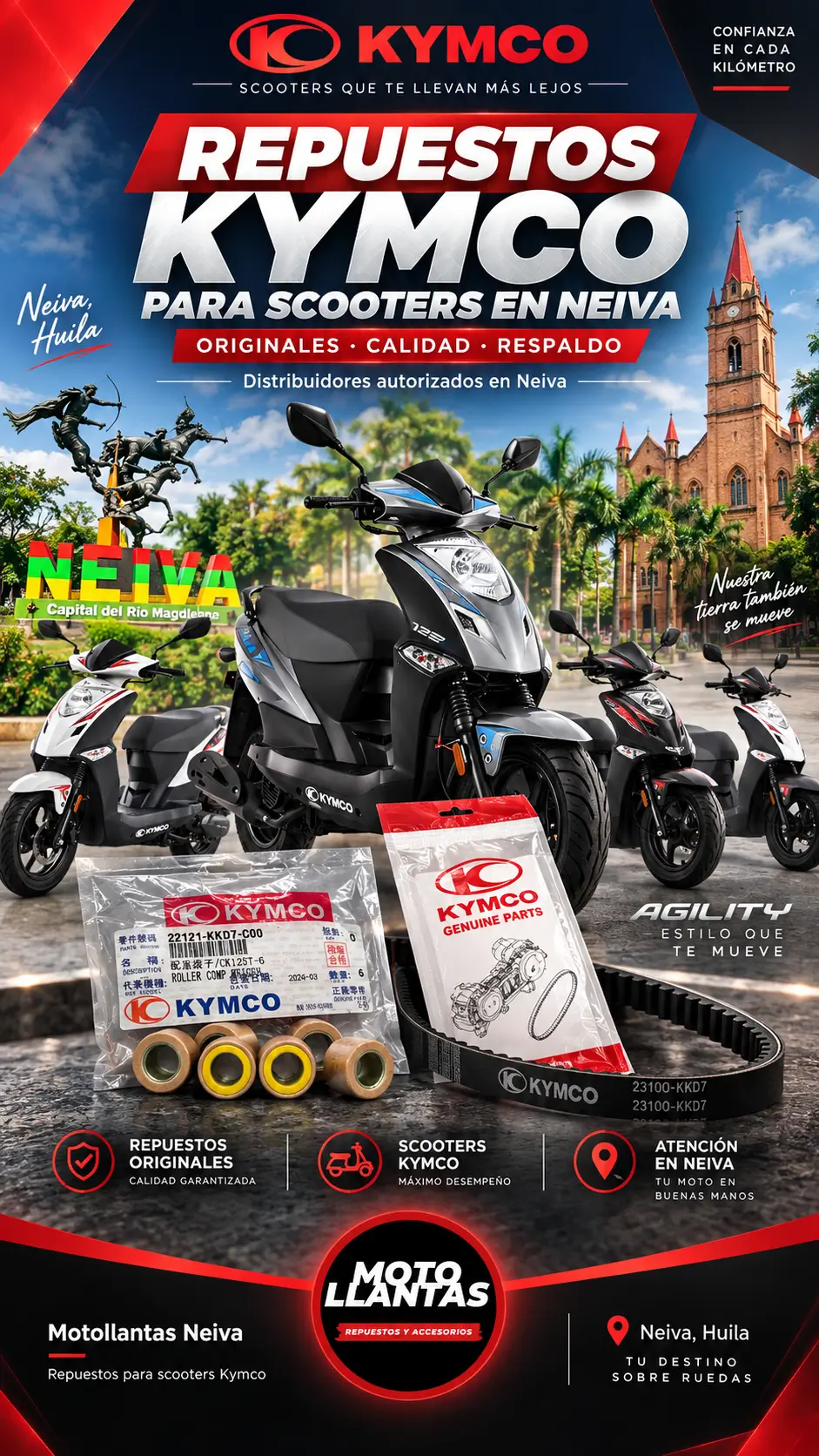 Repuestos Kymco para moto en Neiva en Motollantas Neiva