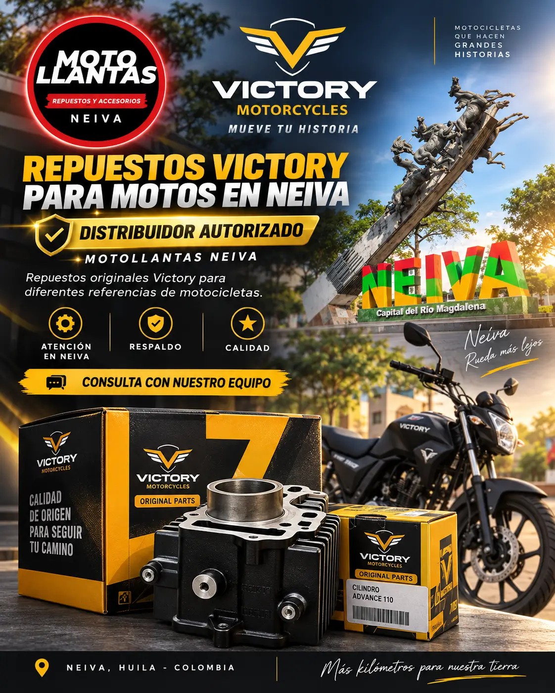 Repuestos Victory para motos en Neiva distribuidos por Motollantas Neiva